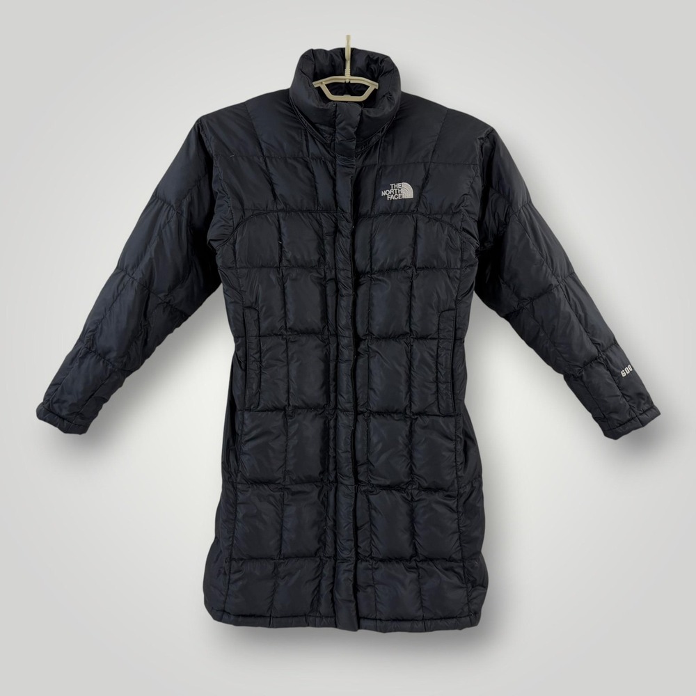 The North Face 600 Down Long Puffer Coat Womens XS Black Winter Jacket